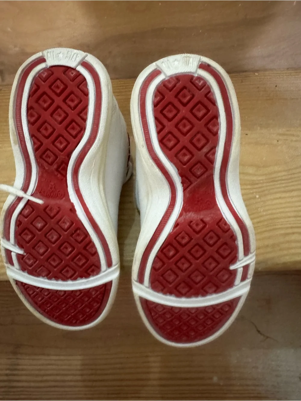 Converse Kids White High-Top Sneakers with Red Accents
